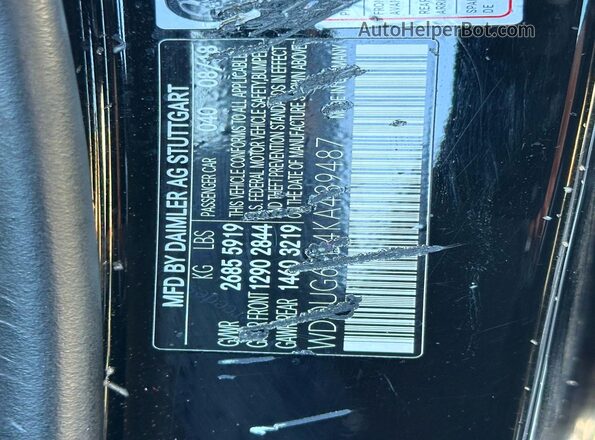WDDUG6EB4KA439487 2019 MERCEDES-BENZ S-CLASS Черный Вид наклейки с VIN-кодом