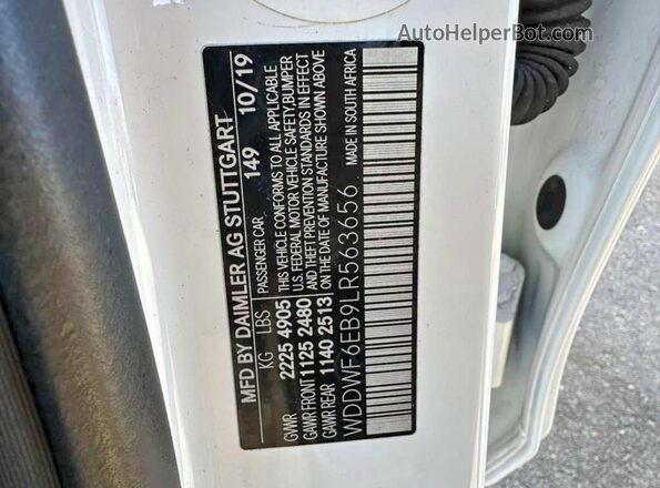 WDDWF6EB9LR563656 2020 MERCEDES-BENZ C White Vista interior trasera