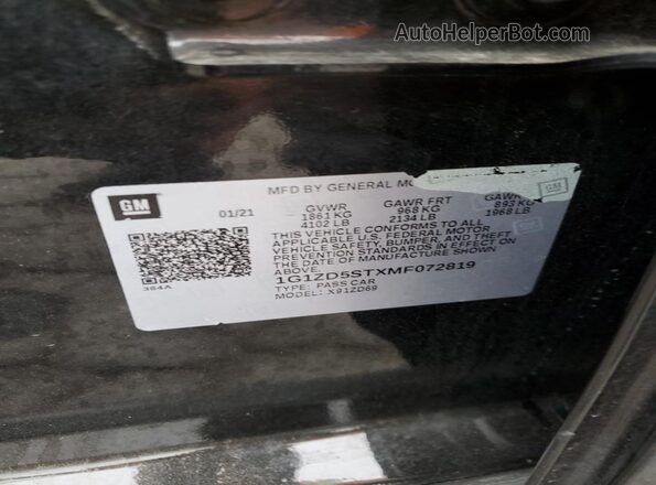 1G1ZD5STXMF072819 2021 CHEVROLET MALIBU Black 