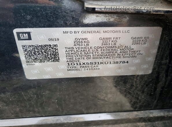 1G11X5S31KU138784 2019 CHEVROLET IMPALA Black 