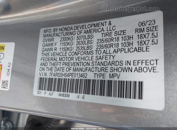 7FARS5H54PE013462 2023 HONDA CR-V Silver Շարժիչի բաժամունքի տեսք