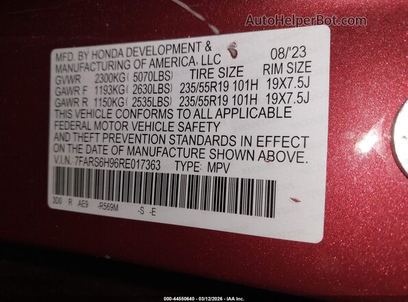 7FARS6H96RE017363 2024 HONDA CR-V HYBRID Burgundy 