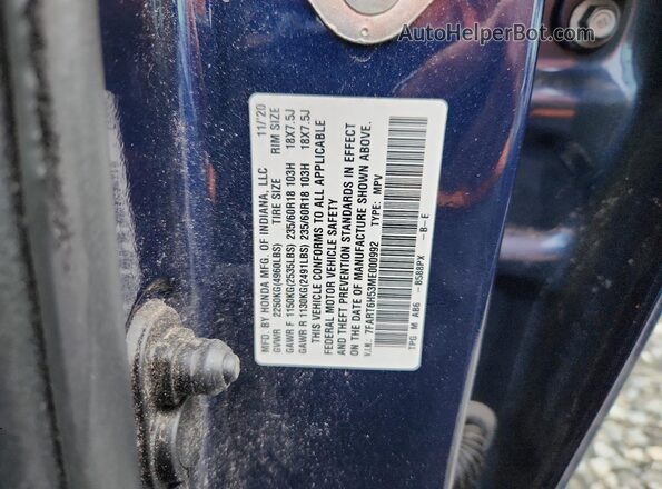 7FART6H53ME000992 2021 HONDA CR-V Blue VIN sticker view