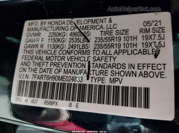 7FART6H90ME024833 2021 HONDA CR-V HYBRID Blue 
