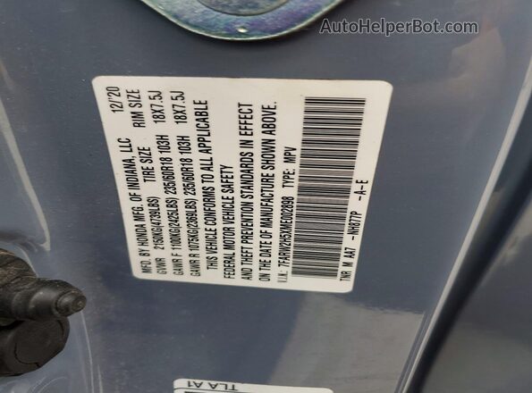 7FARW2H5XME002898 2021 HONDA CR-V Blue Vista interior de 360 grados