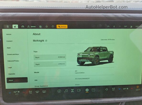 7FCTGAAL9NN000297 2022 RIVIAN R1T Green ხელსაწყოთა პანელის ხედი