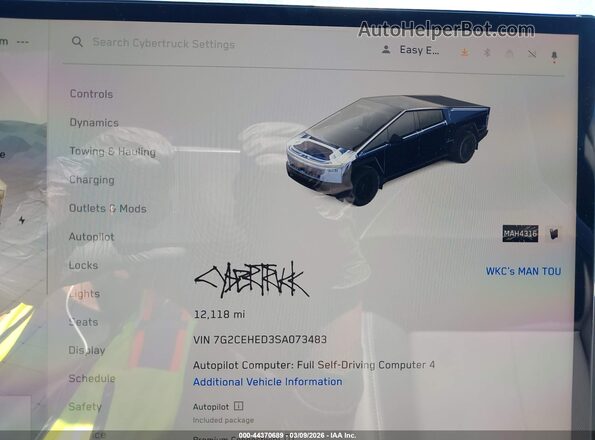 7G2CEHED3SA073483 2025 TESLA CYBERTRUCK Silver 