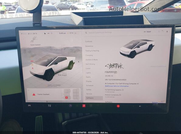 7G2CEHED6RA010503 2024 TESLA CYBERTRUCK Silver Հետևի նստատեղերի տեսք