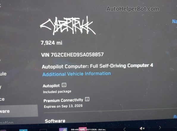 7G2CEHED9SA058857 2025 TESLA CYBERTRUCK Silver Vista de los asientos traseros