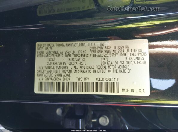 7MMVAABW8SN128339 2025 MAZDA CX-50 HYBRID Black Շարժիչի բաժամունքի տեսք