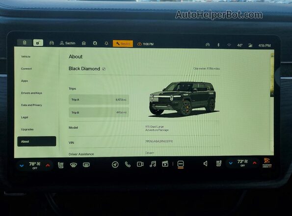 7PDSGABA2RN035910 2024 RIVIAN R1S Black ხელსაწყოთა პანელის ხედი
