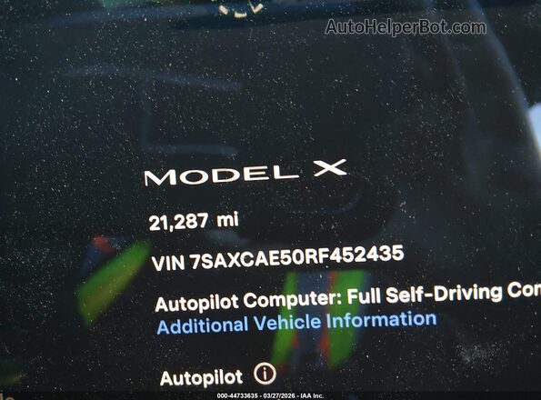 7SAXCAE50RF452435 2024 TESLA MODEL X Черный 