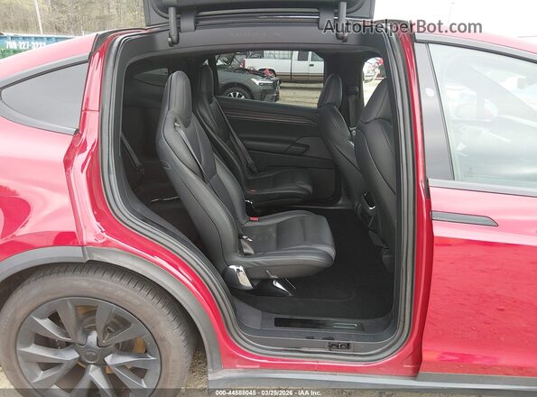7SAXCBE50NF360550 2022 TESLA MODEL X Burgundy VIN sticker view
