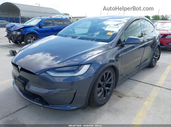 7SAXCBE56NF334745 2022 TESLA MODEL X Gray Передня ліва чверть