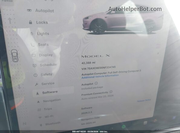 7SAXCBE56NF334745 2022 TESLA MODEL X Gray 