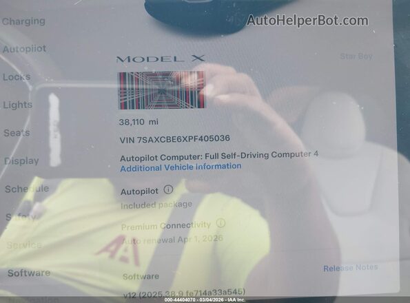 7SAXCBE6XPF405036 2023 TESLA MODEL X Black Հետևի նստատեղերի տեսք