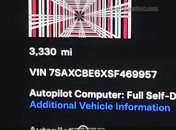 7SAXCBE6XSF469957 2025 TESLA MODEL X White 