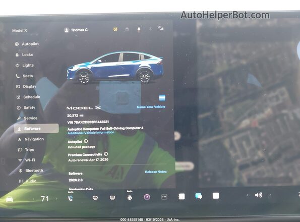 7SAXCDE53RF443231 2024 TESLA MODEL X Blue Вид задніх сидінь