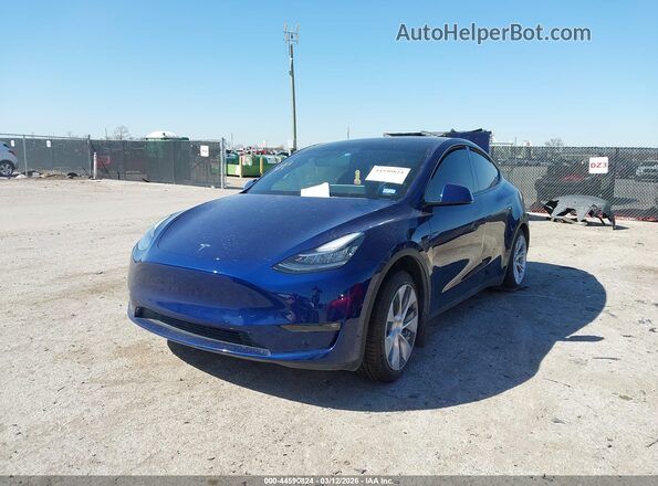7SAYGAEE0NF428929 2022 TESLA MODEL Y Blue წინა მარცხენა ხედი სამი მეოთხედიდან