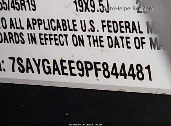 7SAYGAEE9PF844481 2023 TESLA MODEL Y Gray Вид підкапотного простору