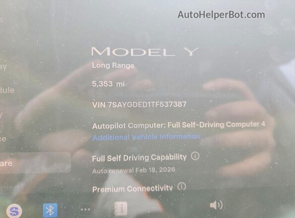7SAYGDED1TF537387 2026 TESLA MODEL Black Instrument cluster view