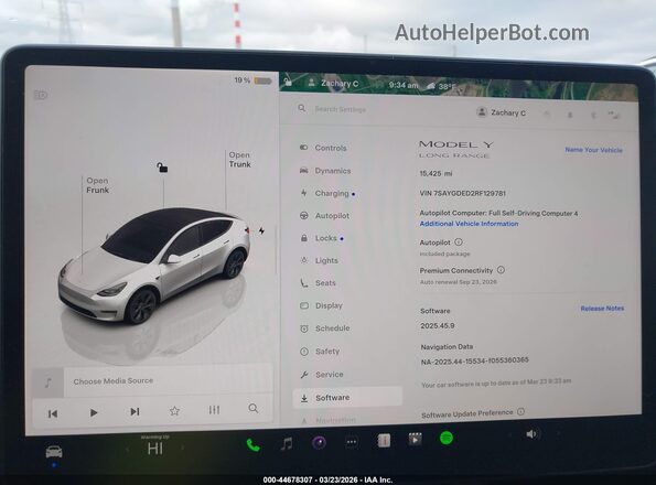 7SAYGDED2RF129781 2024 TESLA MODEL Y White 