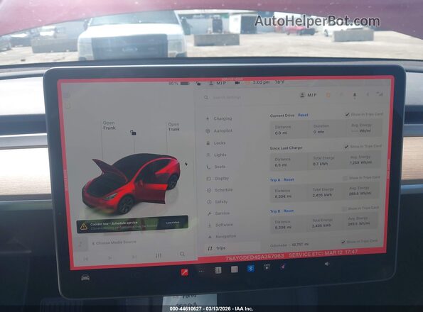 7SAYGDED4SA357963 2025 TESLA MODEL Y Красный Вид задних сидений