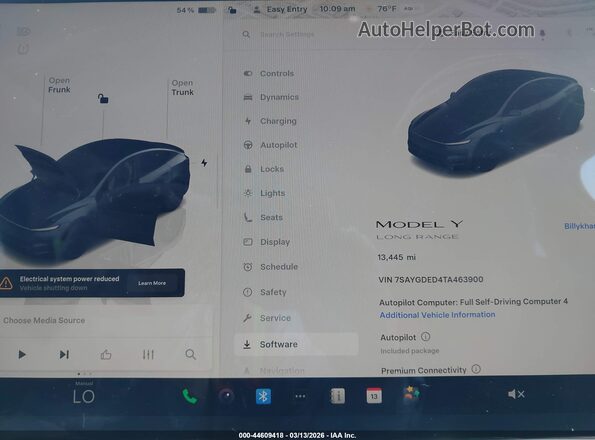 7SAYGDED4TA463900 2026 TESLA MODEL Y Gray Widok tylnych siedzeń