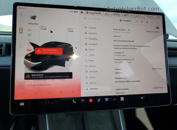 7SAYGDED5TF384495 2026 TESLA MODEL Black Սարքավորումների վահանակի տեսք
