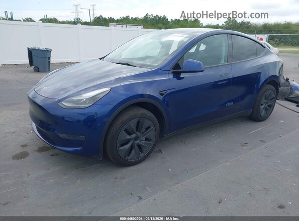 7SAYGDED8SA361871 2025 TESLA MODEL Y Blue Առջևի ձախ երեք քառորդ տեսարան