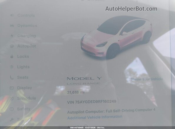 7SAYGDED9RF160249 2024 TESLA MODEL Y Blue 