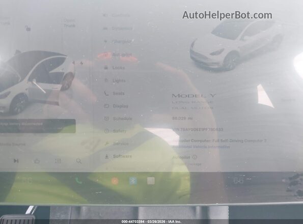 7SAYGDEE1PF780633 2023 TESLA MODEL Y White Հետևի նստատեղերի տեսք