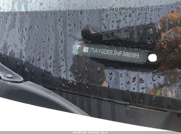 7SAYGDEE3NF386189 2022 TESLA MODEL Y Белый Вид подкапотного пространства