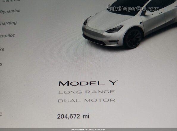 7SAYGDEE3NF386189 2022 TESLA MODEL Y Белый Вид задних сидений