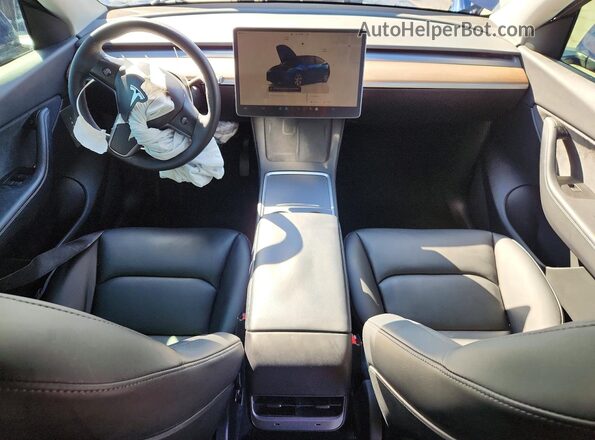 7SAYGDEE4NA007570 2022 TESLA MODEL Blue Առջևի վահանակի տեսք