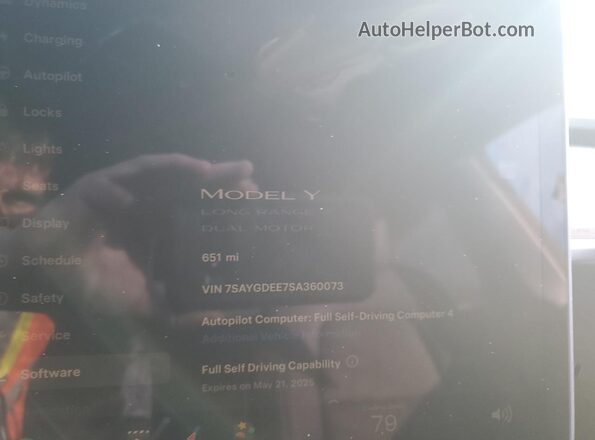 7SAYGDEE7SA360073 2025 TESLA MODEL Gray Вид щитка приладів