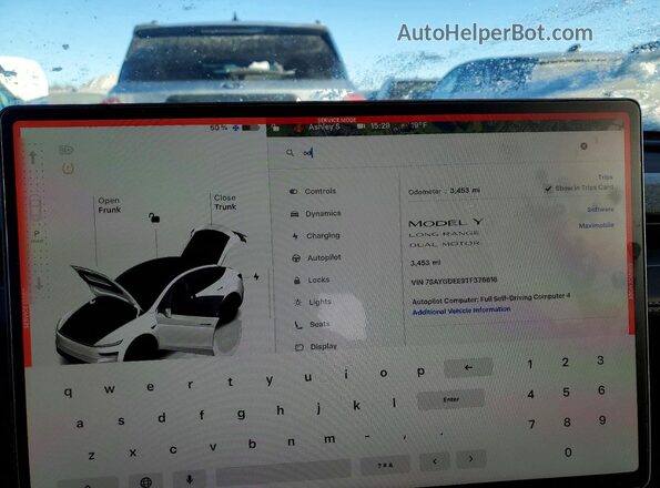 7SAYGDEE9TF376618 2026 TESLA MODEL White Вид щитка приладів