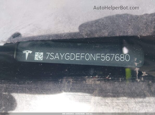7SAYGDEF0NF567680 2022 TESLA MODEL Y White 