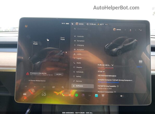 7SAYGDEF0RF036131 2024 TESLA MODEL Y Серый Вид задних сидений