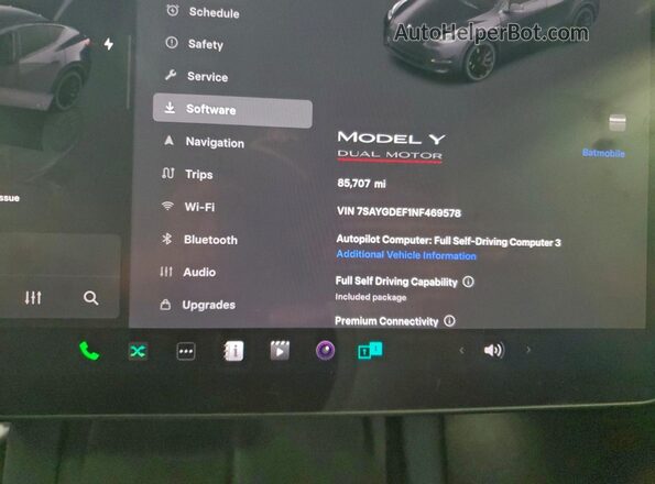 7SAYGDEF1NF469578 2022 TESLA MODEL Black Սարքավորումների վահանակի տեսք