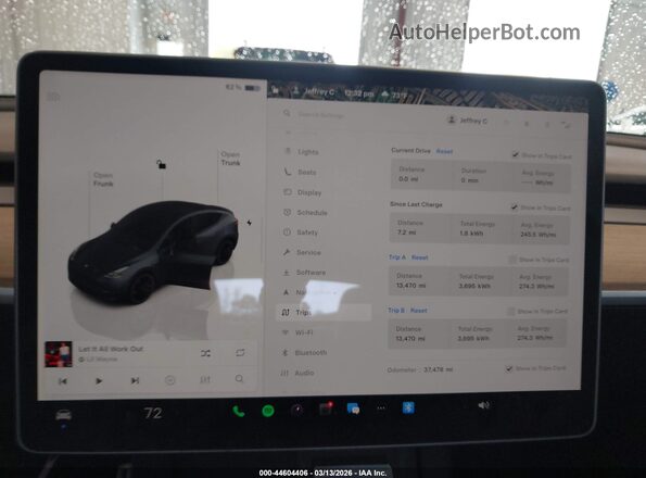 7SAYGDEF7NF490015 2022 TESLA MODEL Y Серый Вид задних сидений