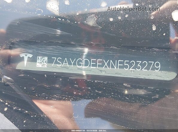 7SAYGDEFXNF523279 2022 TESLA MODEL Y Gray 