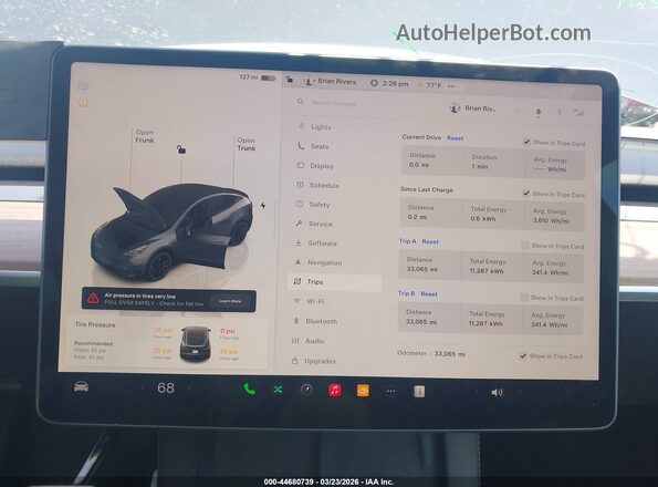 7SAYGDEFXNF523279 2022 TESLA MODEL Y Gray 