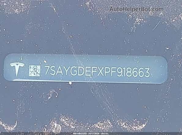 7SAYGDEFXPF918663 2023 TESLA MODEL Y Белый 