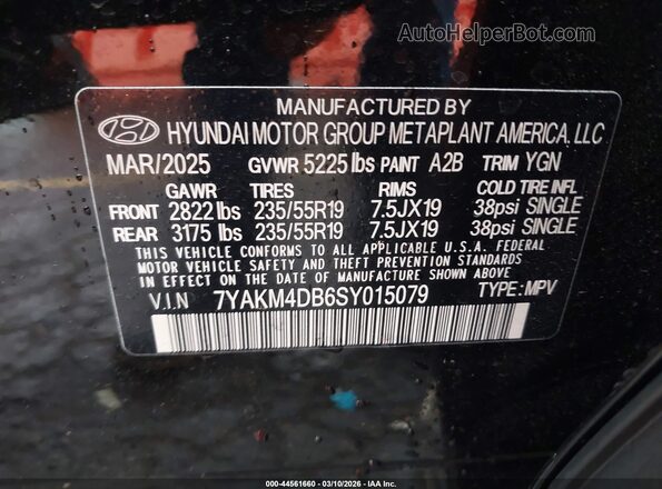 7YAKM4DB6SY015079 2025 HYUNDAI IONIQ 5 Black ძრავის განყოფილების ხედი