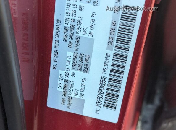 JM3KFBCM6M0466546 2021 MAZDA CX-5 Red Dashboard view