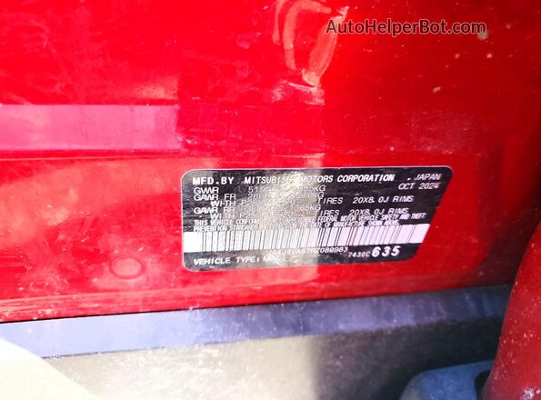 JA4J4VA87RZ089983 2024 MITSUBISHI OUTLANDER Red 