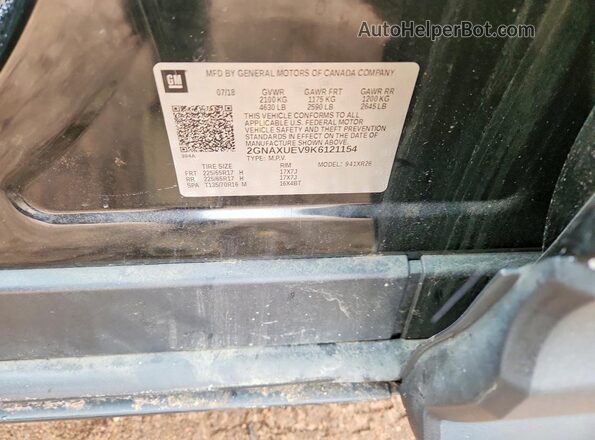 2GNAXUEV9K6121154 2019 CHEVROLET EQUINOX Черный Вид подкапотного пространства