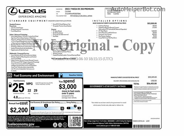 JTJCHMAA1P2007846 2023 LEXUS RX Black 