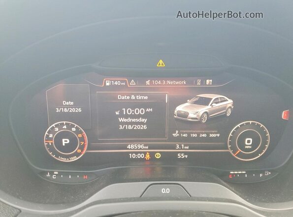 WAUAUGFF9J1088827 2018 AUDI OTHER White უკანა სავარძლების ხედი